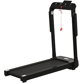 Folding Treadmill with 4 LED Screens with Speed up to 10km/h 12 Programs Emergency Stop Button and Wheels 64x125x119cm Black