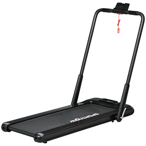 2 in 1 Folding Treadmill with Speed 12km/h Running Surface 36x105 cm and Remote Control 135x65x105 cm Black