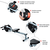 Rowing Machine with LCD Screen for Gym Bodybuilding or Endurance Exercises Maximum Load 100kg 130x47,5x67cm Gray