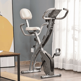 Folding Exercise Bike with Adjustable Height and Resistance with LCD Screen and Seat with Backrest 51x97x115cm