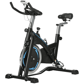 Exercise Bike with Adjustable Resistance Flywheel 23kg Adjustable Seat and Handlebar LCD Screen 114x59x110-117cm Black