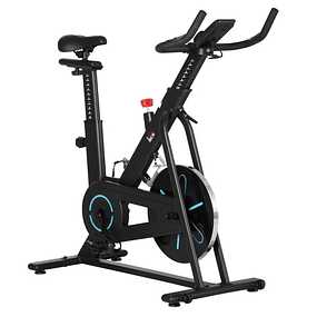 6.5kg Inertia Flywheel Exercise Bike Fitness Bike with Height Adjustable Seat and Handlebars LCD Screen and Wheels for Home 110x52x105x120cm Black