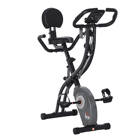 Folding Exercise Bike with 1.5kg Flywheel Pulse Sensor LCD Screen Resistance Adjustable in 8 Levels and Adjustable Seat 107x53x107cm Black