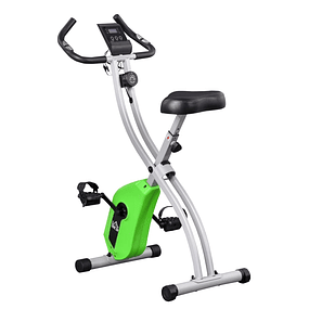 Folding Exercise Bike with Adjustable Magnetic Resistance 1.5kg Inertia Flywheel Pulse Sensor Adjustable Seat and LCD Screen 86x47x112cm - Green