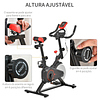 Bicicleta Estática Spinning con Monitor LCD 6kg Volante Asiento y Manillar Regulable en Altura Resistencia Regulable 85x46x114cm Negro y Rojo