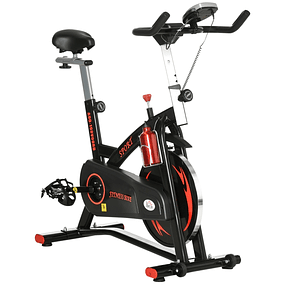 Bicicleta Estática Ciclismo Indoor Bicicleta con Pantalla LCD Flywheel 10kg 47x120x104.5-117cm - Rojo