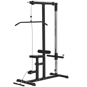 Weight Training Machine Training Station with Pulley and Height Adjustable Seat for Home Training Home Gym Office Max Load 120kg 107x120x190cm Black