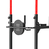 Estação de musculação multifuncional dobrável banco acolchoado Altura ajustável em 6 níveis 94x174x180-230 cm Preto e vermelho 