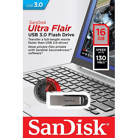SanDisk Ultra Flair 16GB USB 3.0 Plata
