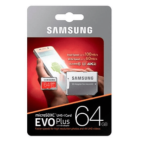 Samsung MicroSDXC EVO Plus 2021 64GB Class 10 UHS-I + Adapter