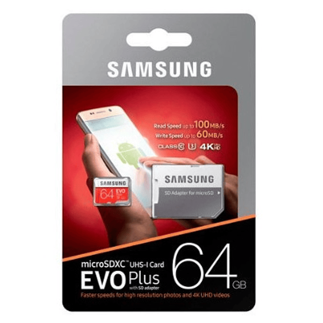 Samsung MicroSDXC EVO Plus 2021 64GB Clase 10 UHS-I + Adaptador