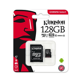 Kingston Canvas Select Plus MicroSDXC 128GB Class 10 UHS-I + Adapter