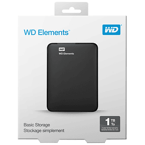 1TB Western Digital Elements 2.5" USB 3.0 External Hard Drive