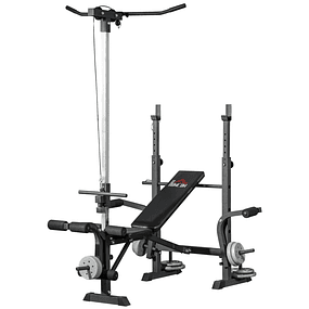 Multifunctional Weight Bench Weight Bench Adjustable in 6 Positions 180x134x200cm Silver and Black
