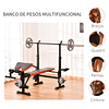 Banco de pesas multifuncional Banco de pesas con espalda ajustable Fitness Barbell Holder Entrenamiento completo 175x139x127cm Negro