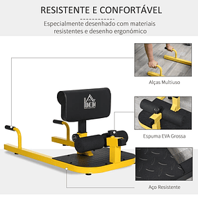 Equipo abdominal de placa supina multifuncional 3 en 1 para ejercicios abdominales carga 120 kg - Amarillo negro