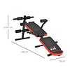 Banco de Abdominais Dobrável e Altura Ajustável Banco de Abdominais com Suporte para Pernas Regulável para Treinamento em Casa 148x58x52-65cm Preto