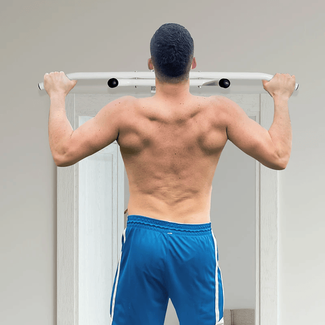 Barra de abdominales de pared para abdominales y ejercicios de musculación - Blanco - 118x44x20 cm