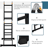 Escalera plegable multiusos 5 en 1 con 2 placas de aluminio 70x61x11 cm Negro