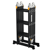 Escalera plegable multiusos 5 en 1 con 2 placas de aluminio 70x61x11 cm Negro