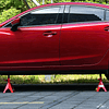 Juego de 2 Gatos Estabilizadores de Acero Capacidad 3 Toneladas/Par con Altura Ajustable para Soportar Automóviles Vehículos 21x19x29-43cm Rojo Negro