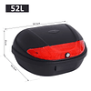 Bolsa para Moto Bolsa para Moto Capacidad 52L con Candado y 2 Llaves 59,5x43,5x31 cm Negro y Rojo
