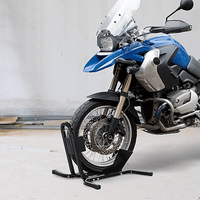 Soporte de rueda de moto de metal para estacionamiento de motocicletas ajustable para ruedas ∅43/48/53 cm