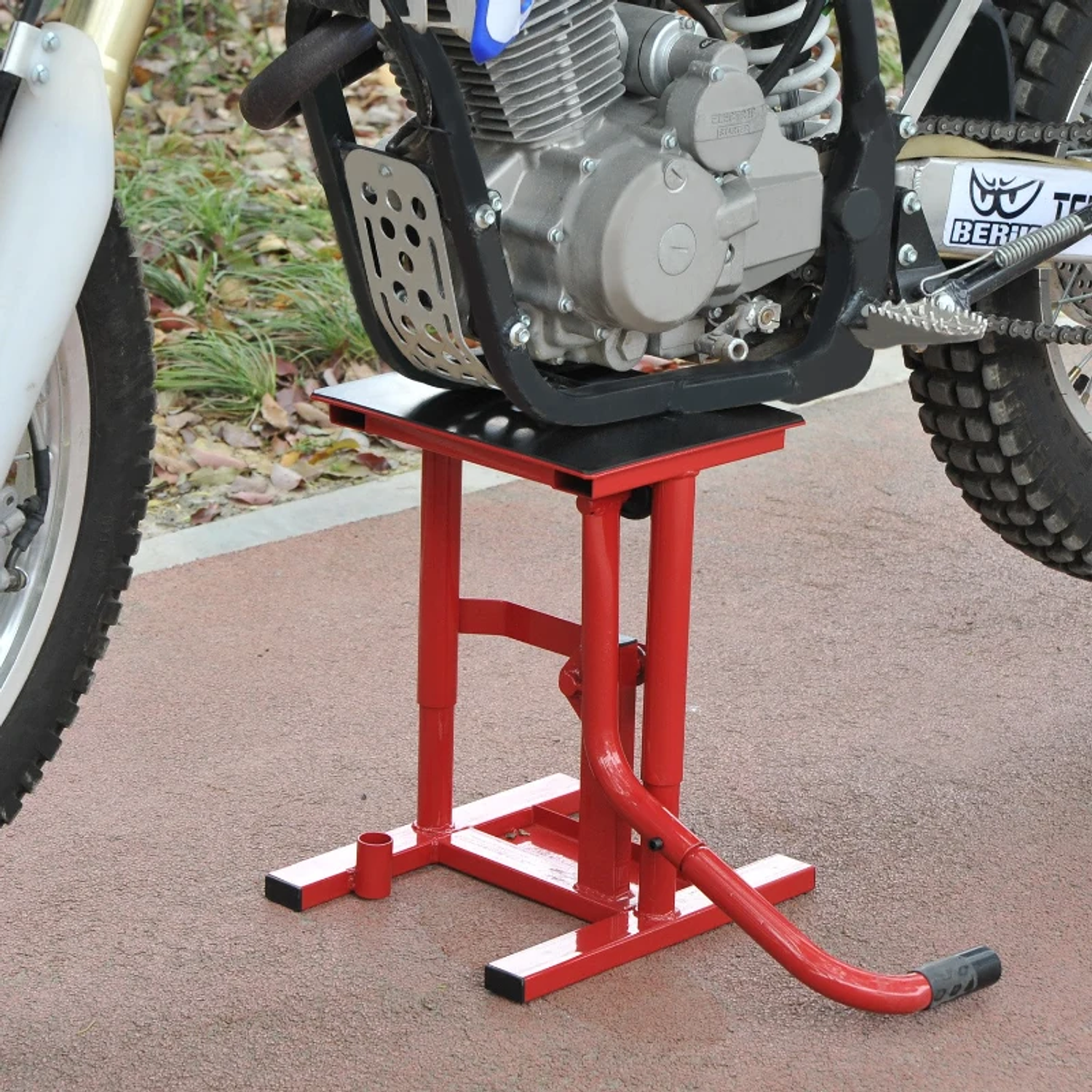 Plataforma Elevação para Motocicletas Macaco Elevador para Reparação Estacionar Aço 28x34x30-40cm Vermelho  10