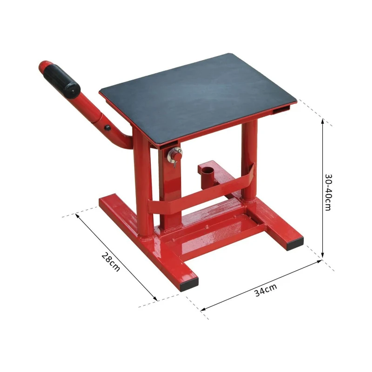 Plataforma Elevação para Motocicletas Macaco Elevador para Reparação Estacionar Aço 28x34x30-40cm Vermelho  2