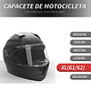 Casco de moto de tamaño completo XL-61/62 cm Casco de moto con doble visera Casco anticolisión certificado europeo Color unisex Negro