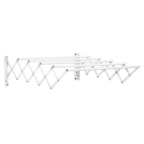63.5cm Metal Extensible Wall Hanger with 5 Bars for Indoor and Outdoor Load 10kg 63.5x60x20cm White
