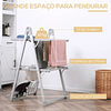 Estendal Elétrico Dobrável de 2 Níveis 210W Secador de Roupa com Suporte para 2 Sapatos 66x64x101cm Prata 