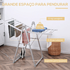 Secadora de Ropa Eléctrica Plegable con Asas 230W Secadora de Ropa con Soporte para 2 Zapatos 134x66x100cm Plata