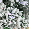 Árbol de Navidad 180 cm Blanco Pino Natural Nieve Artificial con Soporte Metálico Luces LED 230 Ramas