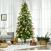 Árbol de Navidad Artificial Altura 228cm Ignífugo con 2310 Ramas 400 Luces LED Láminas PVC Ø96x228 cm Verde