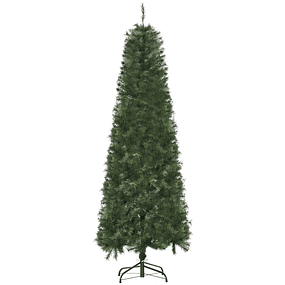 180cm Fireproof Artificial Christmas Tree with 493 Branches PVC Sheets Foldable Base and Green Metallic Support