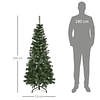 Árbol de Navidad Artificial Ignífugo de 150cm con 367 Ramas Hojas de PVC Base Plegable y Soporte Metálico Verde