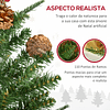 Set de 2 Árboles de Navidad Artificiales 90cm con Jarrón Ignífugo con 110 Ramas 70 Bayas 8 Piñas y Hojas de PVC Verde