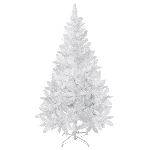 Árvore de Natal Artificial Dobrável 150cm Ignífugo com 358 Ramos Folhas de PVC Branco 