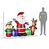 Papá Noel inflable de 2 m, elfos y renos para decoración de patio trasero con luces LED, decoración de césped interior y exterior