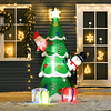 Árbol de Navidad Inflable de 180 cm con Luces LED Decoración Papá Noel Muñeco de Nieve y Regalos con Inflador para Interior y Exterior 115x105x180cm Verde