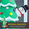 Árbol de Navidad Inflable de 180 cm con Luces LED Decoración Papá Noel Muñeco de Nieve y Regalos con Inflador para Interior y Exterior 115x105x180cm Verde