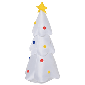 Árvore de Natal Inflável 122cm de Altura com Luzes LED e Inflador Decoração de Natal para Interiores Exteriores 60x51x122cm Branco 