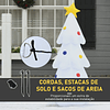 Árbol de Navidad Inflable de 122 cm de Altura con Luces LED e Inflador Decoración de Navidad al Aire Libre 60x51x122 cm Blanco
