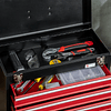 Caja de herramientas de acero con 4 cajones Cerraduras de metal Bolsa de herramientas portátil 51x22x39.5 Negro y rojo