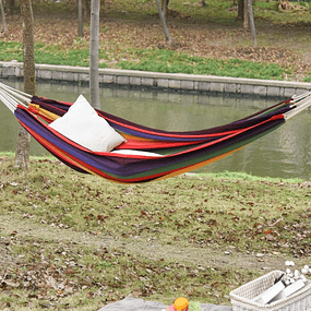Cotton Hanging Hammock 290x150 cm Load 150 kg Portable Individual with Multicolor Carry Bag