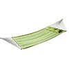 Hamaca suspendida de algodón para jardín, camping, playa, picnic, con cojín, carga máxima, 150 kg, 284x140 cm, verde y amarillo