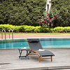 Tumbona de jardín con respaldo regulable en altura reposacabezas extraíble y estructura ergonómica de madera para terraza exterior playa 180x56x72cm negro
