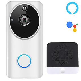 Wireless Wifi Video Intercom Tuya Smart Google Home / Amazon Alexa White + Doorbell