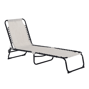 Folding and Adjustable Deckchair in 4 Positions Reclining Garden Deckchair for Outdoor Steel Structure 197x58x76cm